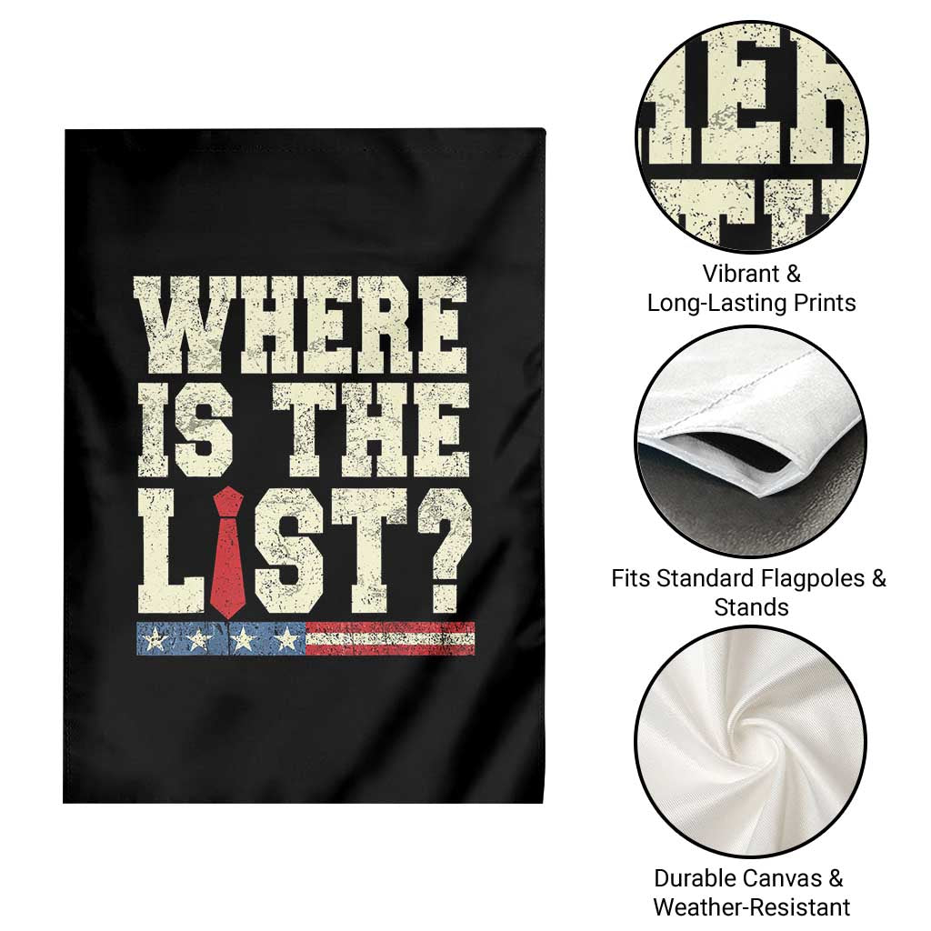 Where Is The List Garden Flag Funny Political Conspiracy Parody - Wonder Print Shop
