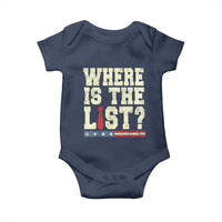 Where Is The List Baby Onesie Funny Political Conspiracy Parody - Wonder Print Shop
