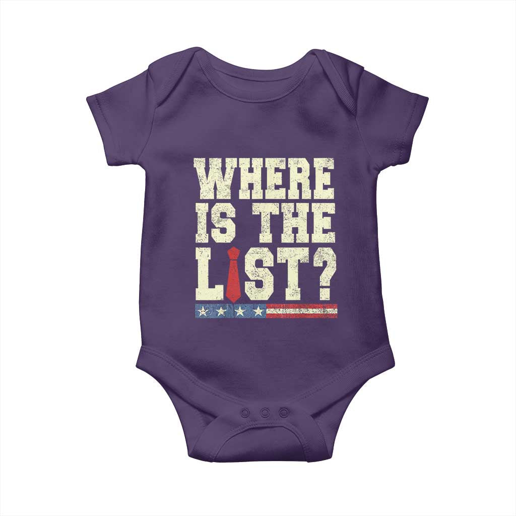 Where Is The List Baby Onesie Funny Political Conspiracy Parody - Wonder Print Shop