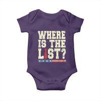 Where Is The List Baby Onesie Funny Political Conspiracy Parody - Wonder Print Shop