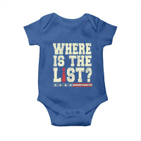 Where Is The List Baby Onesie Funny Political Conspiracy Parody - Wonder Print Shop