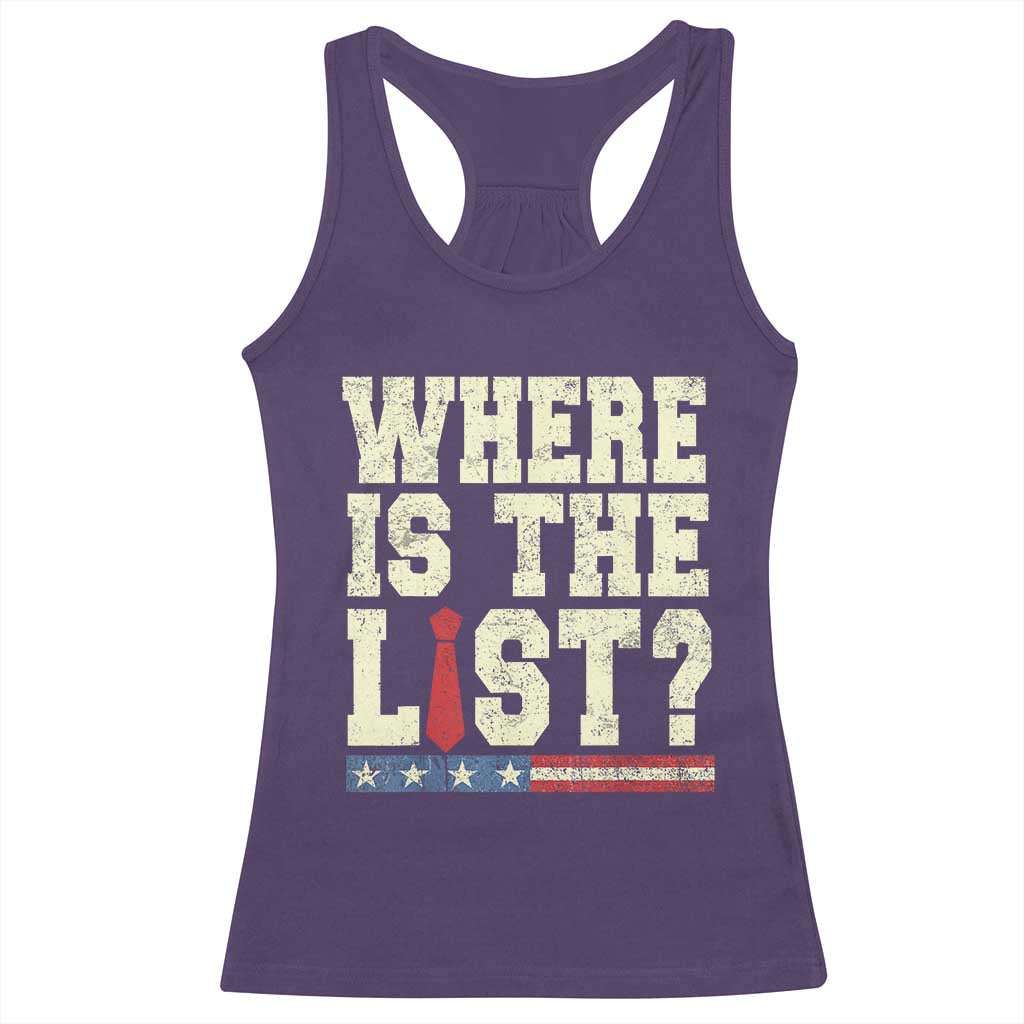 Where Is The List Racerback Tank Top Funny Political Conspiracy Parody - Wonder Print Shop