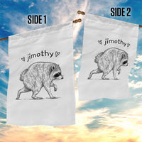 Cute Jimothy the Raccoon Hand Drawn Graphic Garden Flag Seattle Trash Panda Lover Supporter