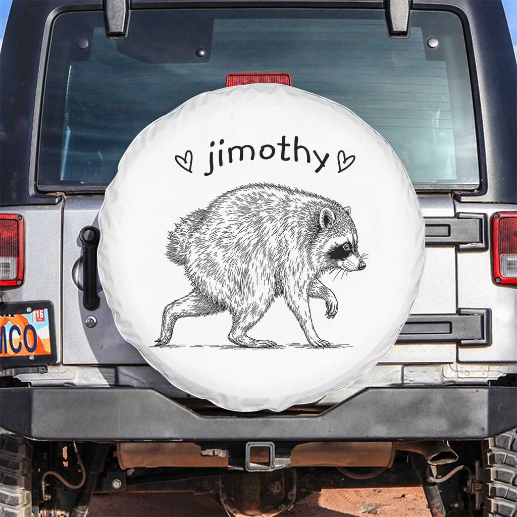 Cute Jimothy the Raccoon Hand Drawn Graphic Spare Tire Cover Seattle Trash Panda Lover Supporter