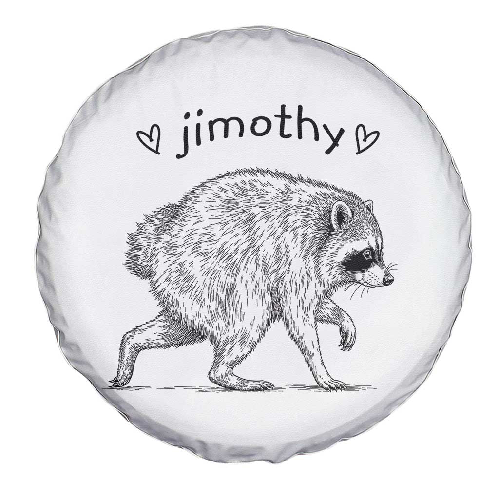 Cute Jimothy the Raccoon Hand Drawn Graphic Spare Tire Cover Seattle Trash Panda Lover Supporter
