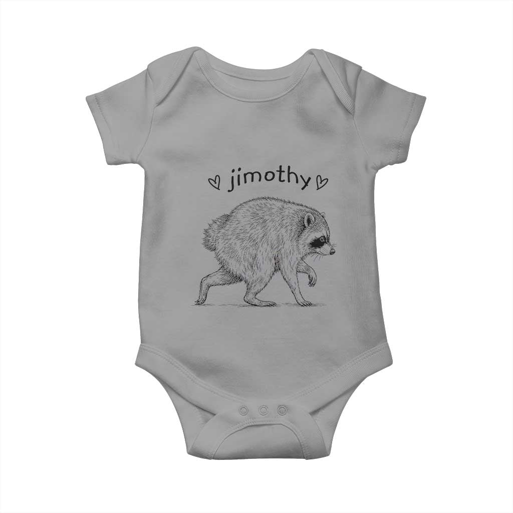 Cute Jimothy the Raccoon Hand Drawn Graphic Baby Onesie Seattle Trash Panda Lover Supporter