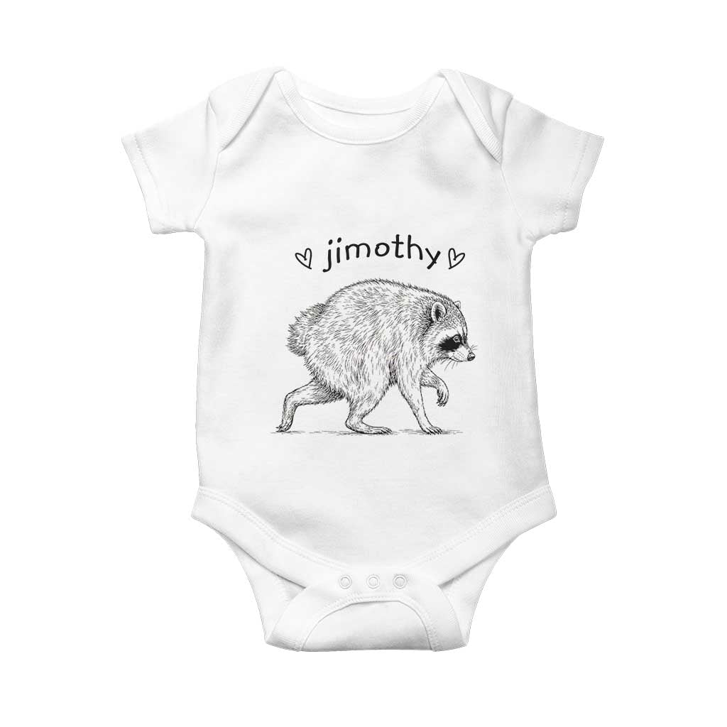 Cute Jimothy the Raccoon Hand Drawn Graphic Baby Onesie Seattle Trash Panda Lover Supporter