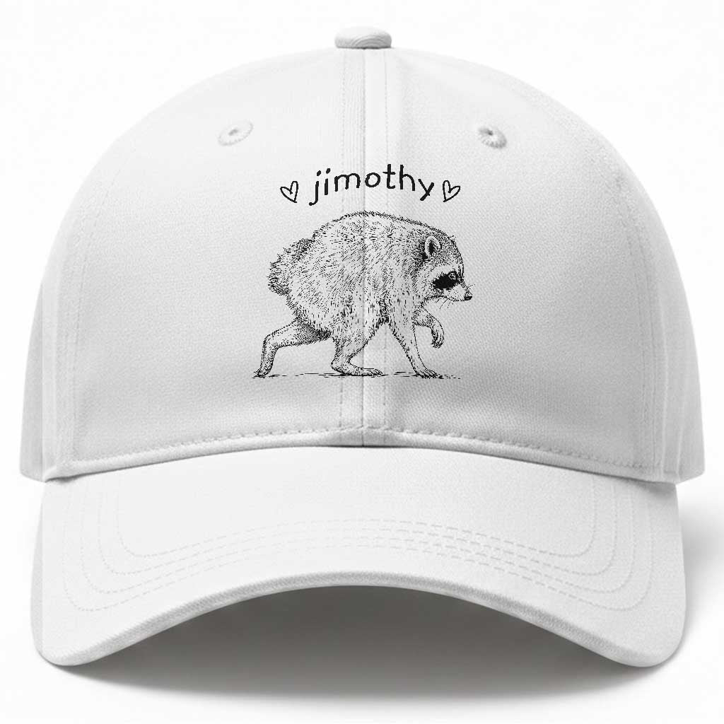 Cute Jimothy the Raccoon Hand Drawn Graphic Baseball Cap Seattle Trash Panda Lover Supporter