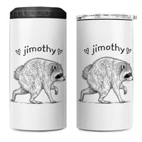 Cute Jimothy the Raccoon Hand Drawn Graphic 4 in 1 Can Cooler Tumbler Seattle Trash Panda Lover Supporter
