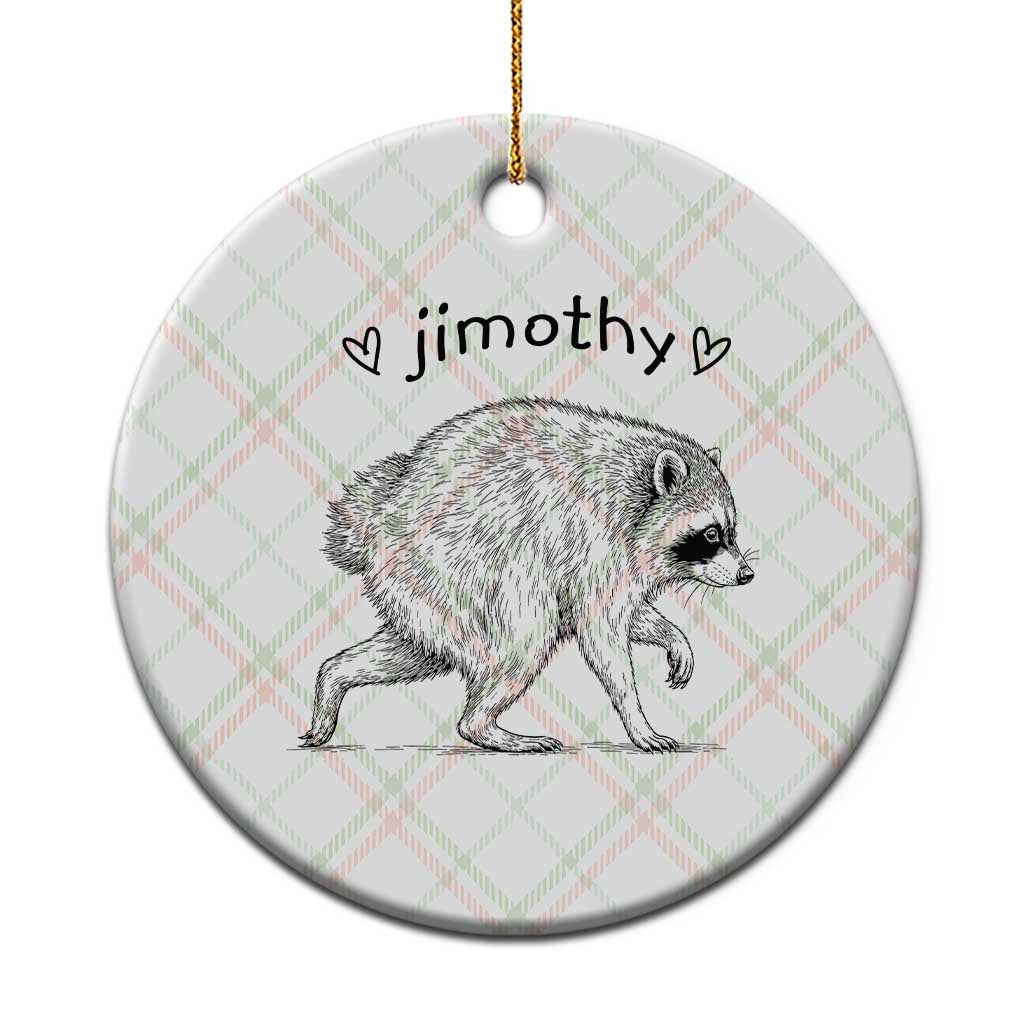 Cute Jimothy the Raccoon Hand Drawn Graphic Ceramic Ornament Seattle Trash Panda Lover Supporter