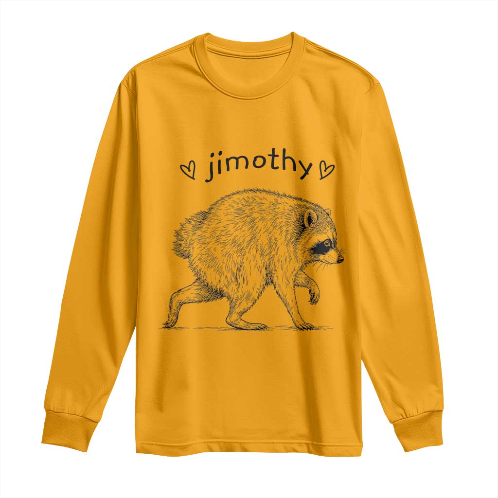 Cute Jimothy the Raccoon Hand Drawn Graphic Long Sleeve Shirt Seattle Trash Panda Lover Supporter