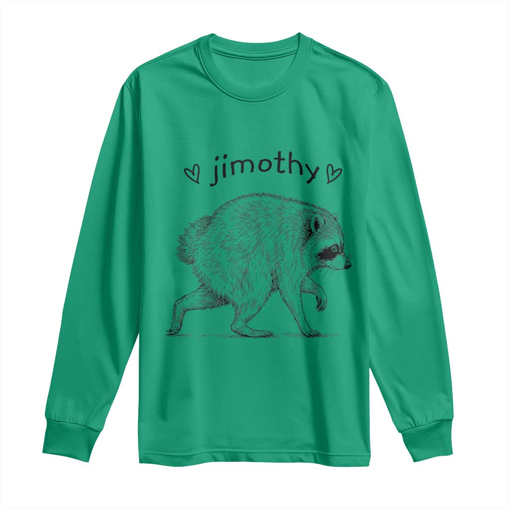 Cute Jimothy the Raccoon Hand Drawn Graphic Long Sleeve Shirt Seattle Trash Panda Lover Supporter