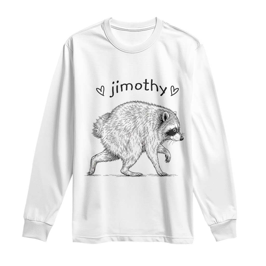 Cute Jimothy the Raccoon Hand Drawn Graphic Long Sleeve Shirt Seattle Trash Panda Lover Supporter
