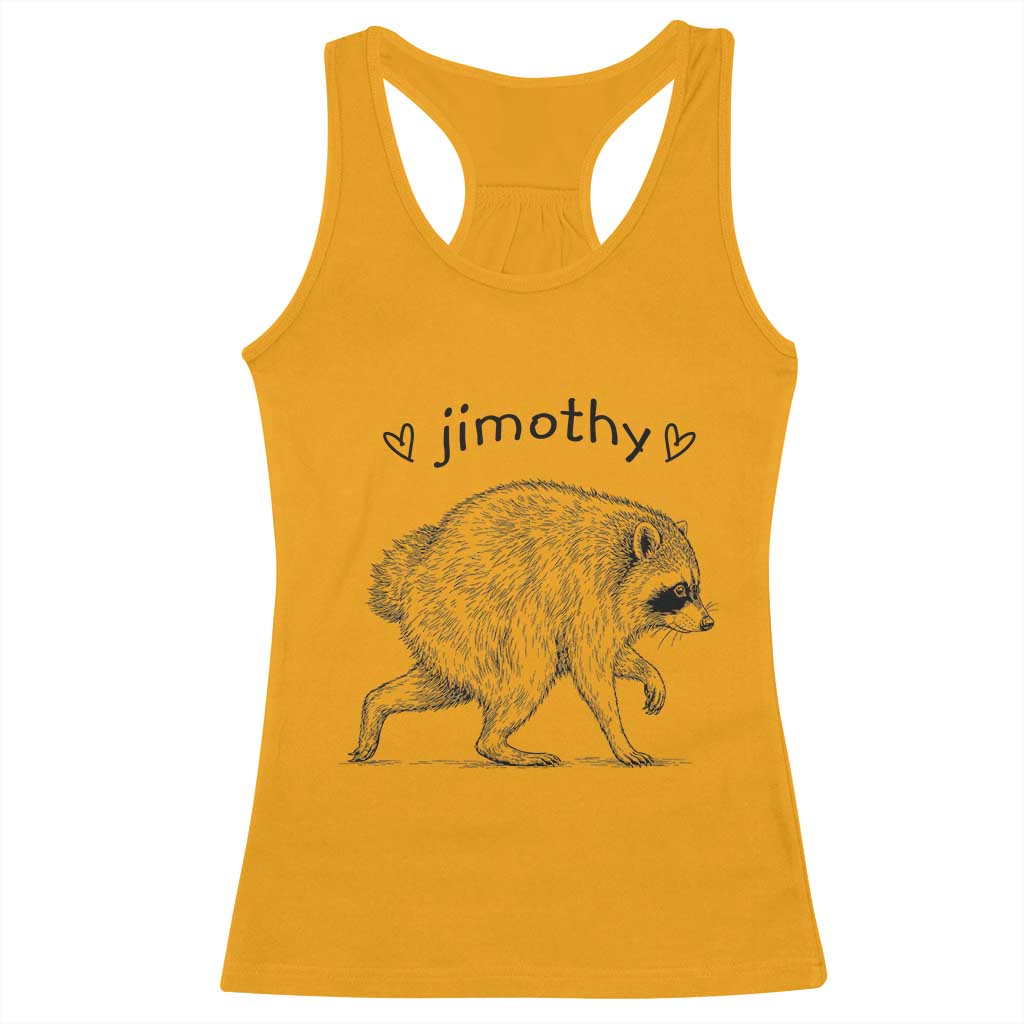 Cute Jimothy the Raccoon Hand Drawn Graphic Racerback Tank Top Seattle Trash Panda Lover Supporter