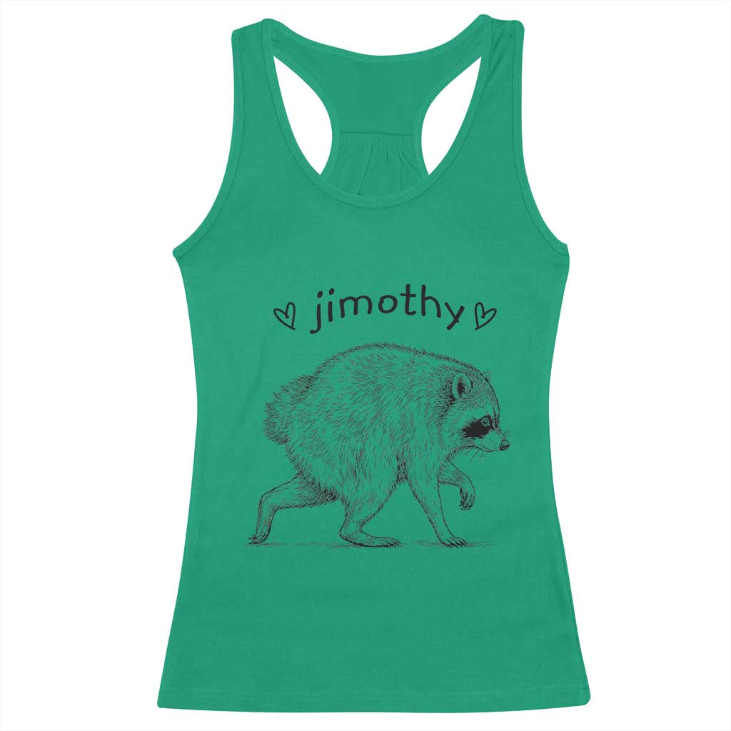 Cute Jimothy the Raccoon Hand Drawn Graphic Racerback Tank Top Seattle Trash Panda Lover Supporter
