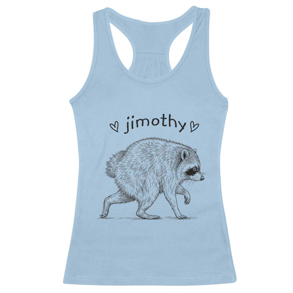 Cute Jimothy the Raccoon Hand Drawn Graphic Racerback Tank Top Seattle Trash Panda Lover Supporter