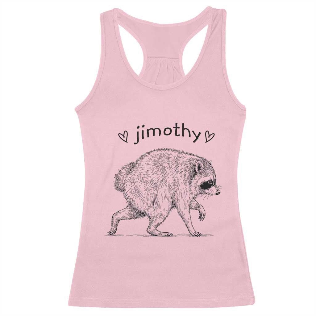 Cute Jimothy the Raccoon Hand Drawn Graphic Racerback Tank Top Seattle Trash Panda Lover Supporter