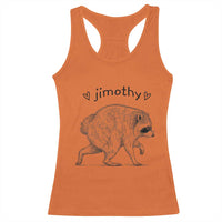 Cute Jimothy the Raccoon Hand Drawn Graphic Racerback Tank Top Seattle Trash Panda Lover Supporter