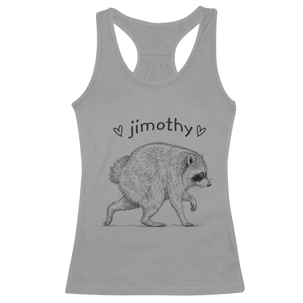 Cute Jimothy the Raccoon Hand Drawn Graphic Racerback Tank Top Seattle Trash Panda Lover Supporter