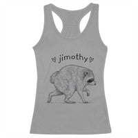 Cute Jimothy the Raccoon Hand Drawn Graphic Racerback Tank Top Seattle Trash Panda Lover Supporter