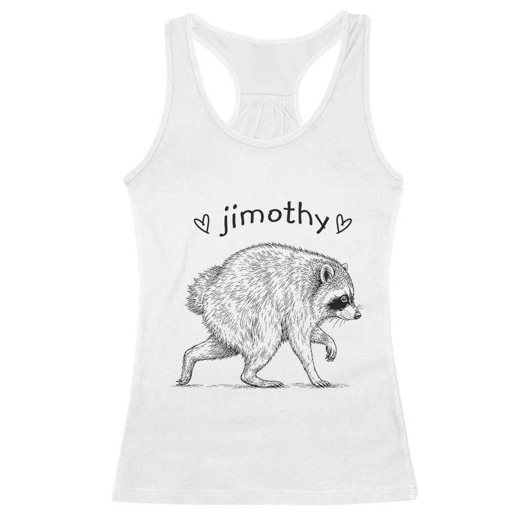 Cute Jimothy the Raccoon Hand Drawn Graphic Racerback Tank Top Seattle Trash Panda Lover Supporter