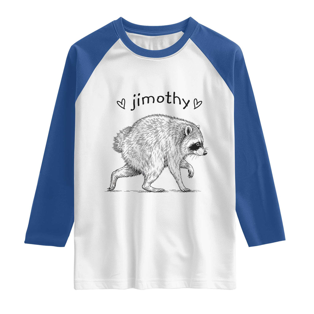 Cute Jimothy the Raccoon Hand Drawn Graphic Raglan Shirt Seattle Trash Panda Lover Supporter