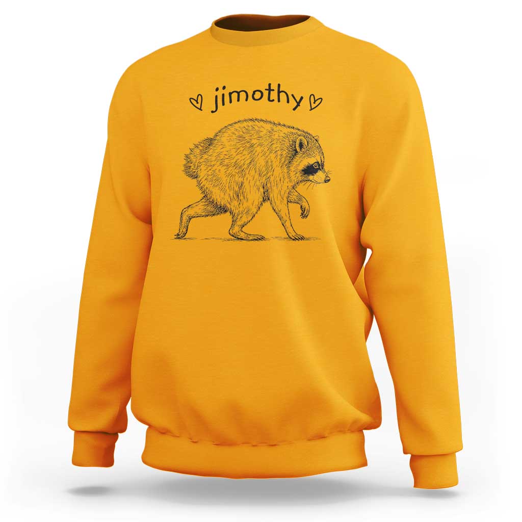Cute Jimothy the Raccoon Hand Drawn Graphic Sweatshirt Seattle Trash Panda Lover Supporter