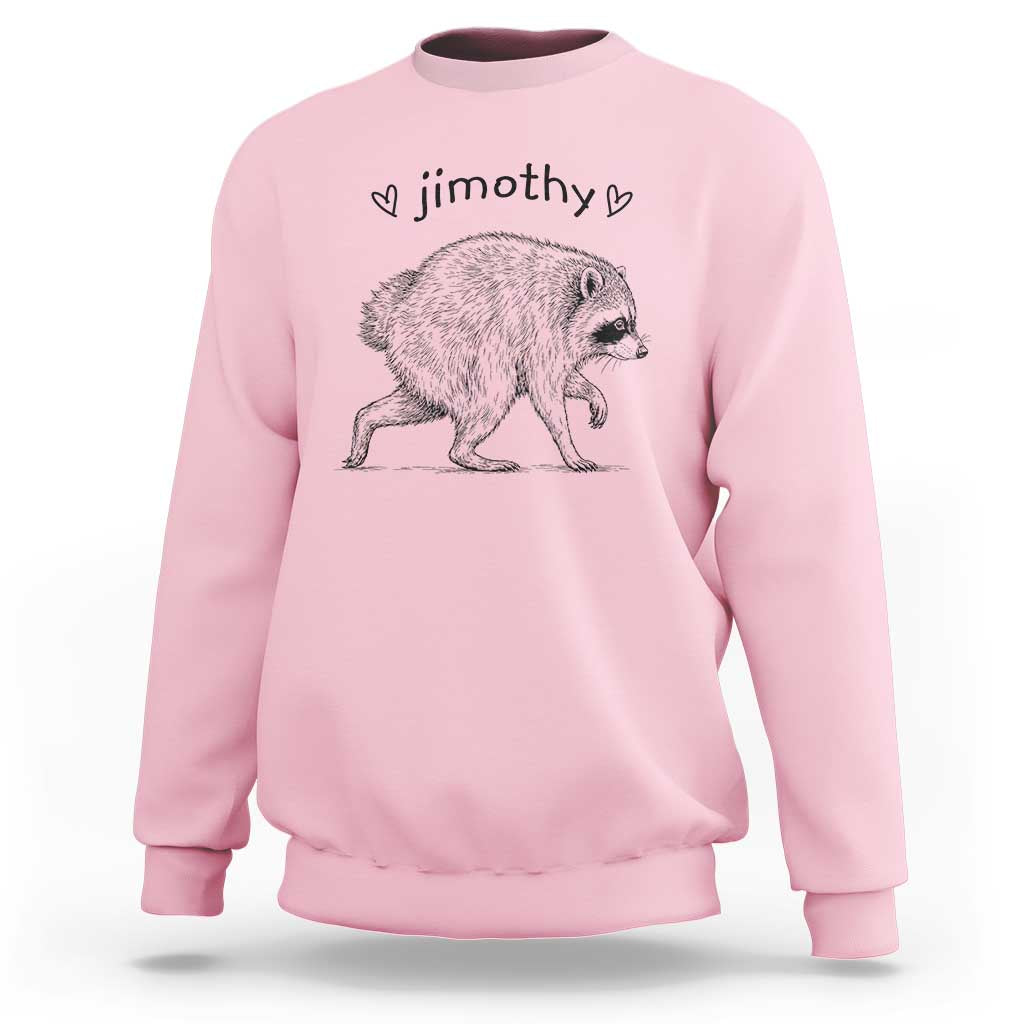 Cute Jimothy the Raccoon Hand Drawn Graphic Sweatshirt Seattle Trash Panda Lover Supporter