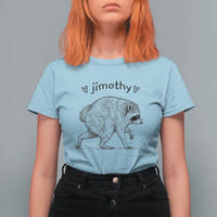 Cute Jimothy the Raccoon Hand Drawn Graphic T Shirt For Women Seattle Trash Panda Lover Supporter