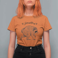 Cute Jimothy the Raccoon Hand Drawn Graphic T Shirt For Women Seattle Trash Panda Lover Supporter