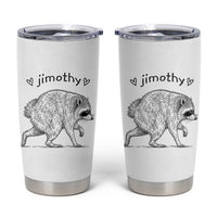 Cute Jimothy the Raccoon Hand Drawn Graphic Tumbler Cup Seattle Trash Panda Lover Supporter