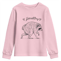 Cute Jimothy the Raccoon Hand Drawn Graphic Youth Sweatshirt Seattle Trash Panda Lover Supporter