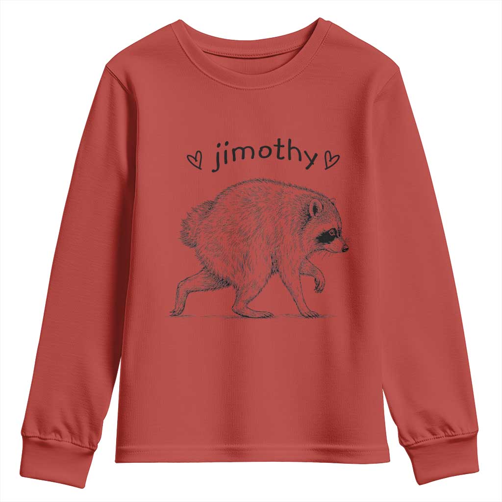 Cute Jimothy the Raccoon Hand Drawn Graphic Youth Sweatshirt Seattle Trash Panda Lover Supporter