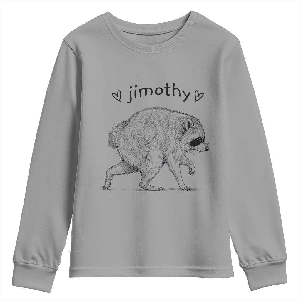 Cute Jimothy the Raccoon Hand Drawn Graphic Youth Sweatshirt Seattle Trash Panda Lover Supporter