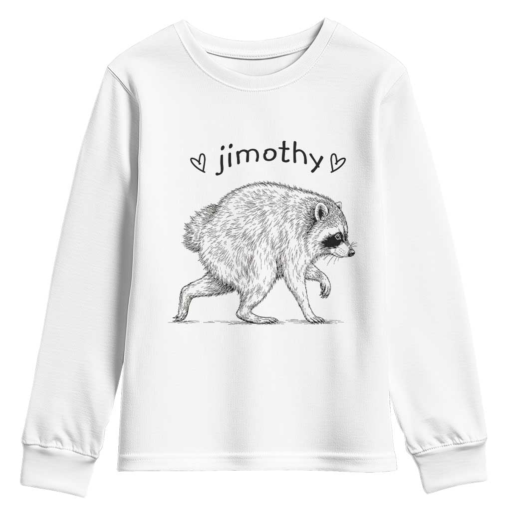 Cute Jimothy the Raccoon Hand Drawn Graphic Youth Sweatshirt Seattle Trash Panda Lover Supporter