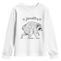 Cute Jimothy the Raccoon Hand Drawn Graphic Youth Sweatshirt Seattle Trash Panda Lover Supporter