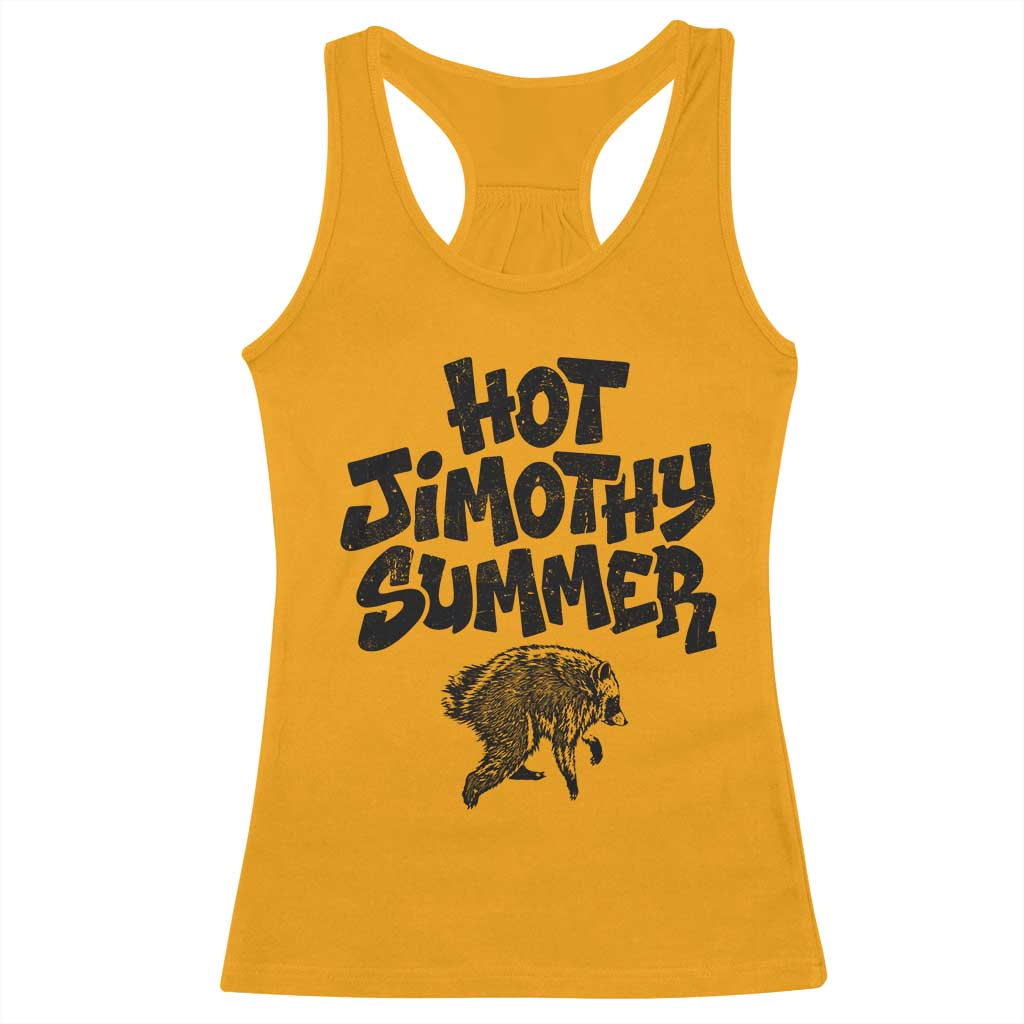 Hot Jimothy Summer Funny Viral Seattle Raccoon Graphic Racerback Tank Top Viral Trash Panda Meme