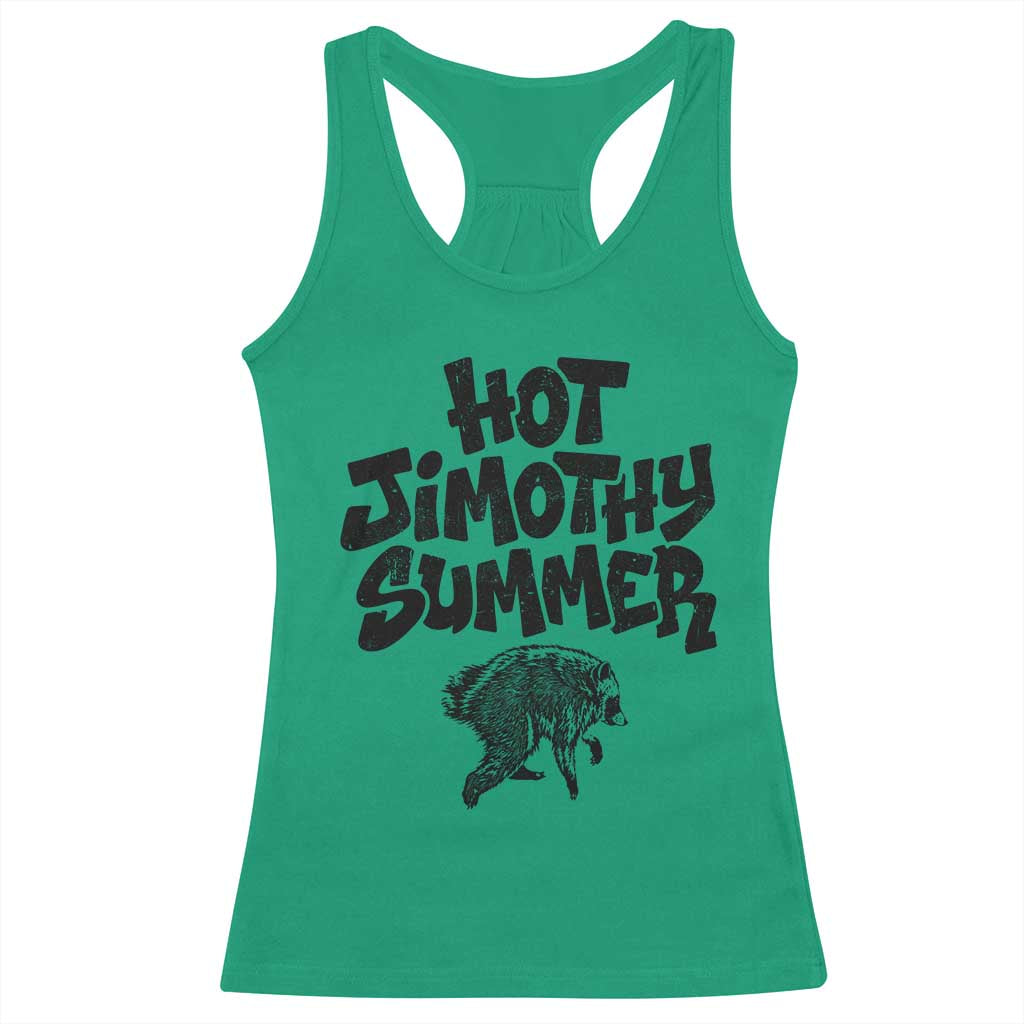 Hot Jimothy Summer Funny Viral Seattle Raccoon Graphic Racerback Tank Top Viral Trash Panda Meme