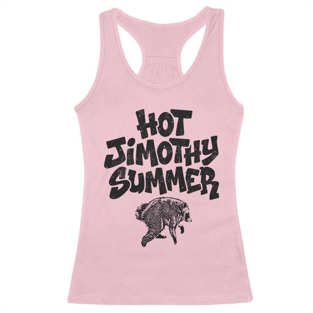Hot Jimothy Summer Funny Viral Seattle Raccoon Graphic Racerback Tank Top Viral Trash Panda Meme