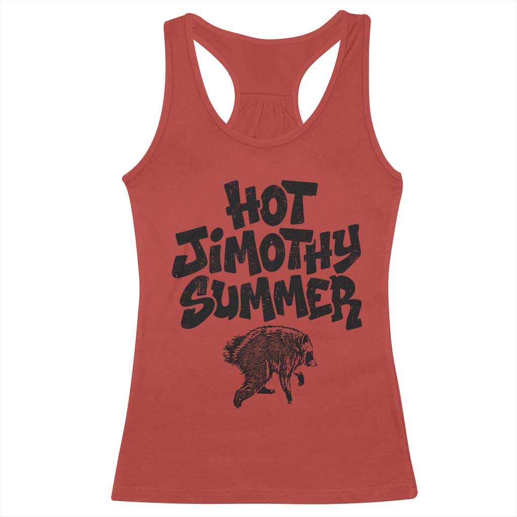 Hot Jimothy Summer Funny Viral Seattle Raccoon Graphic Racerback Tank Top Viral Trash Panda Meme