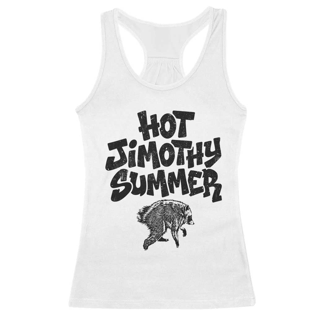 Hot Jimothy Summer Funny Viral Seattle Raccoon Graphic Racerback Tank Top Viral Trash Panda Meme
