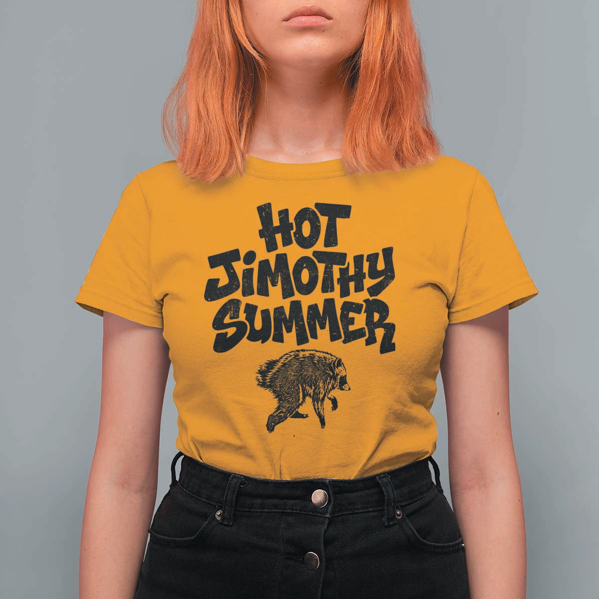 Hot Jimothy Summer Funny Viral Seattle Raccoon Graphic T Shirt For Women Viral Trash Panda Meme