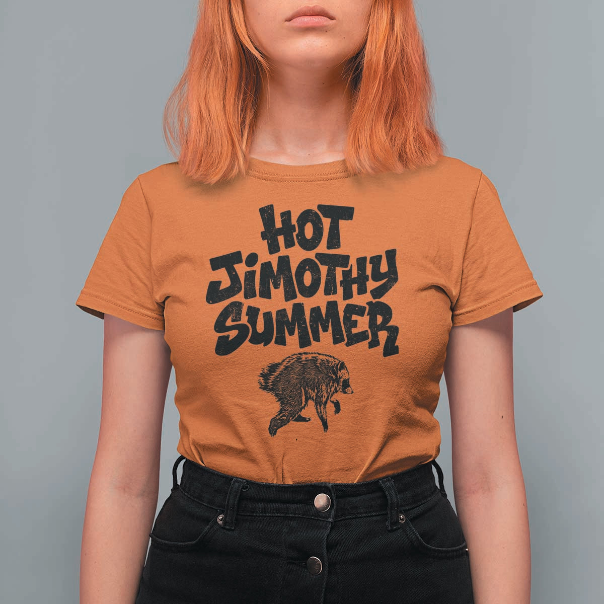 Hot Jimothy Summer Funny Viral Seattle Raccoon Graphic T Shirt For Women Viral Trash Panda Meme
