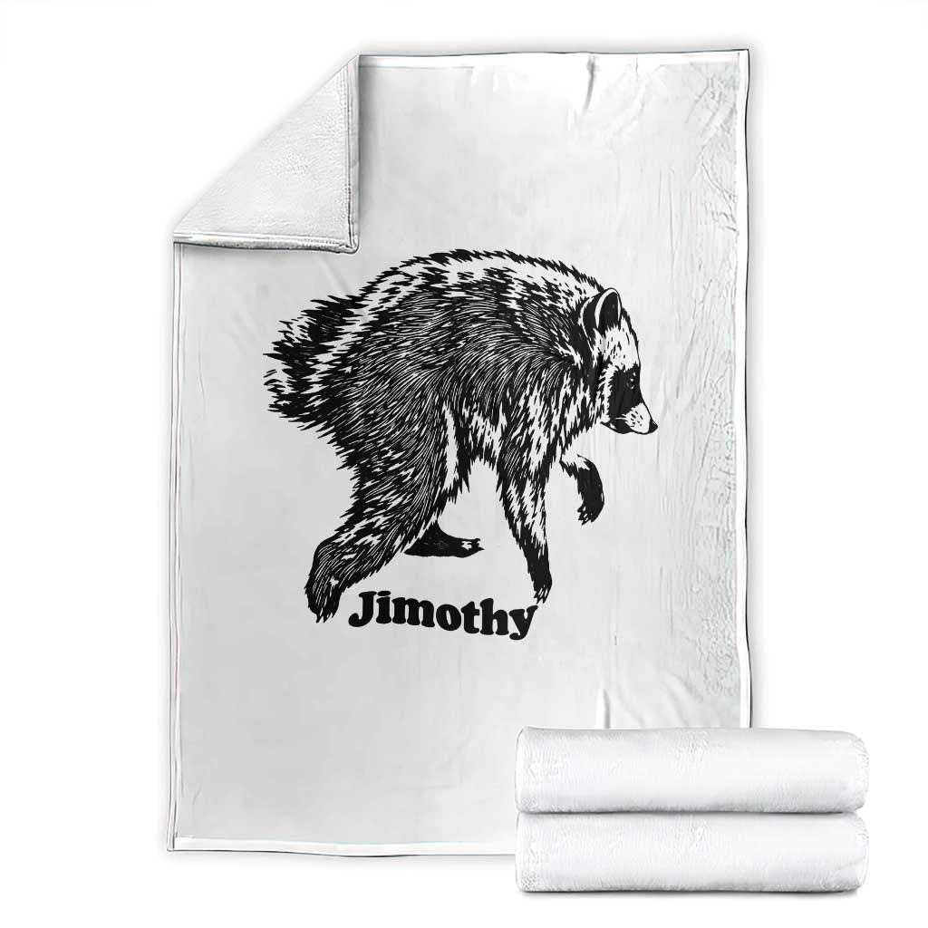 Jimothy Viral Seattle Raccoon Vintage Woodcut Style Graphic Throw Blanket Funny Trash Panda Wildlife Meme