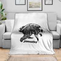 Jimothy Viral Seattle Raccoon Vintage Woodcut Style Graphic Throw Blanket Funny Trash Panda Wildlife Meme