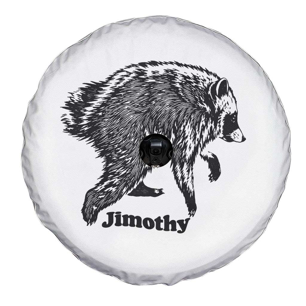 Jimothy Viral Seattle Raccoon Vintage Woodcut Style Graphic Spare Tire Cover Funny Trash Panda Wildlife Meme