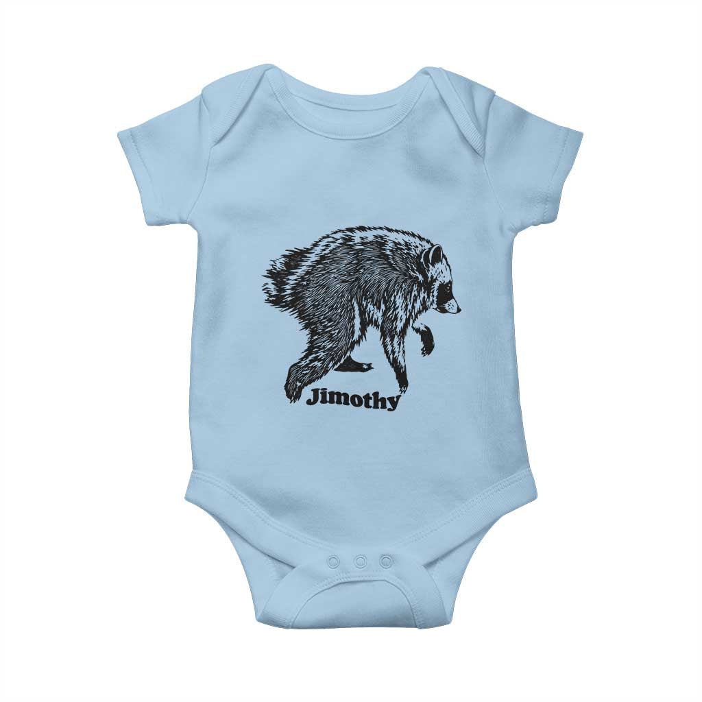 Jimothy Viral Seattle Raccoon Vintage Woodcut Style Graphic Baby Onesie Funny Trash Panda Wildlife Meme