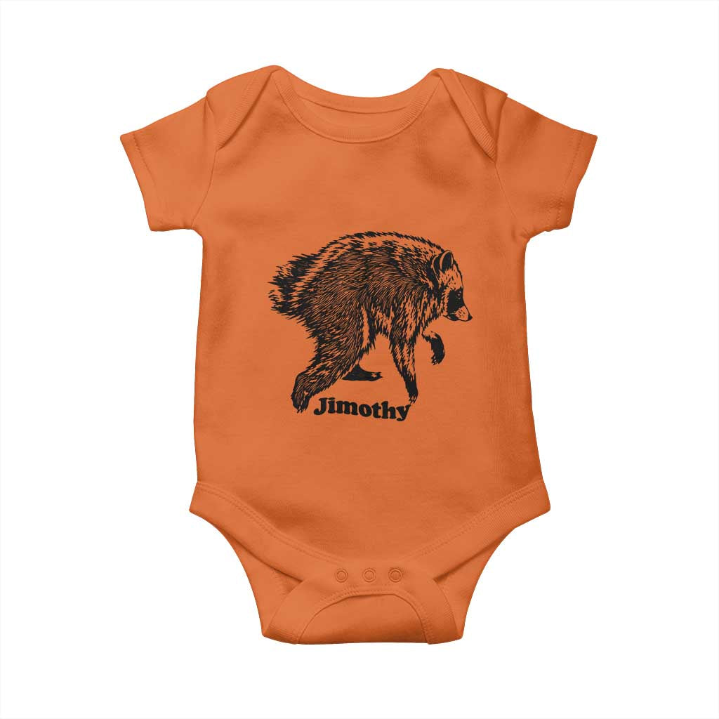 Jimothy Viral Seattle Raccoon Vintage Woodcut Style Graphic Baby Onesie Funny Trash Panda Wildlife Meme