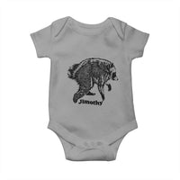 Jimothy Viral Seattle Raccoon Vintage Woodcut Style Graphic Baby Onesie Funny Trash Panda Wildlife Meme