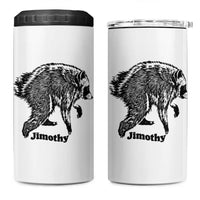 Jimothy Viral Seattle Raccoon Vintage Woodcut Style Graphic 4 in 1 Can Cooler Tumbler Funny Trash Panda Wildlife Meme